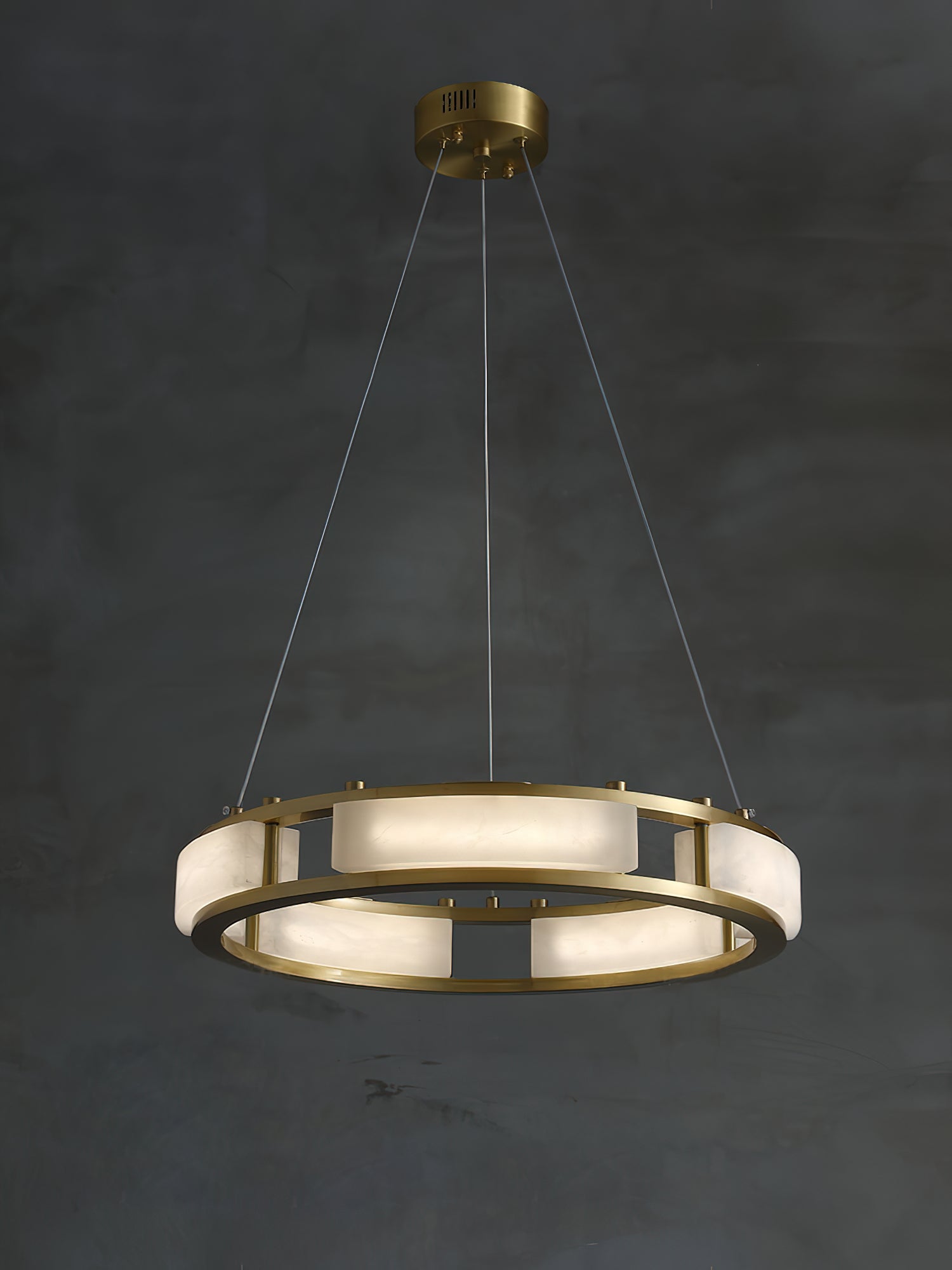 Cuzora Modern Minimalist Brass Alabaster Chandelier - Letslighting