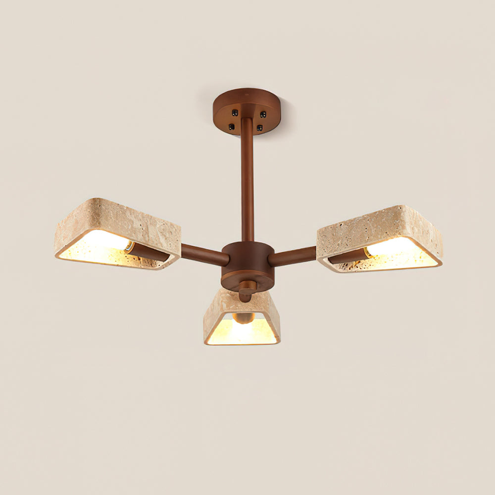Feyno Minimalistische Deckenleuchte aus Travertinholz-Letslighting