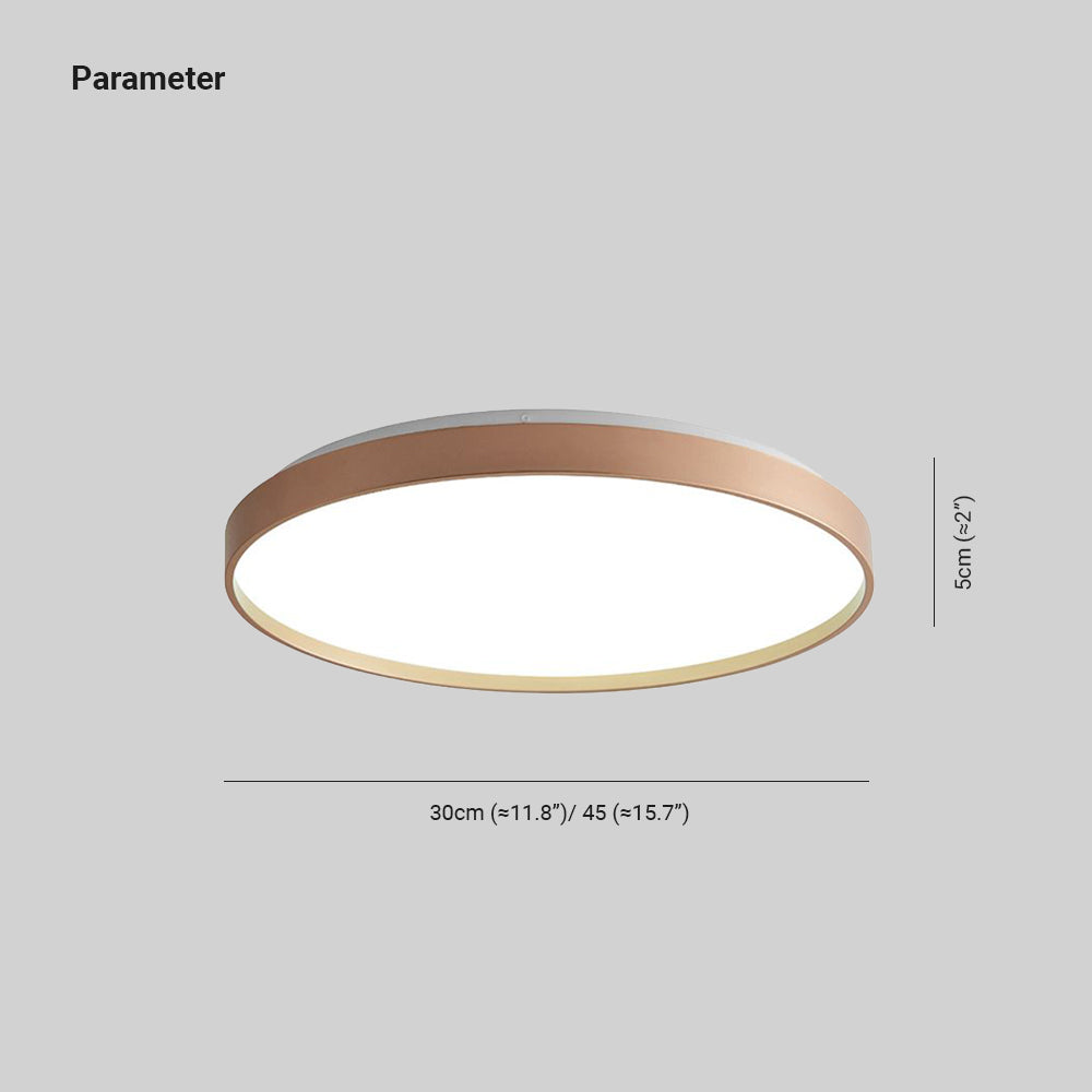 Arisha Minimalistische Rund Metall/Acryl Deckenleuchte, Weiß/Kaffee/Grau/Gold