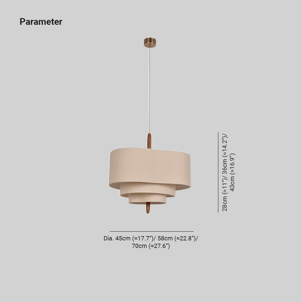 Ritta Modern Pebble Fabric Pendant Light Three Layers