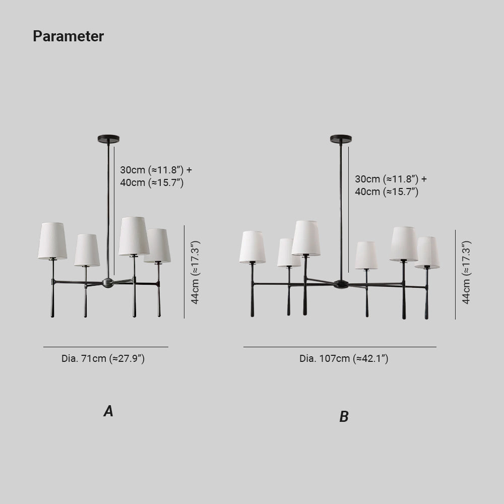Valea 4/6-flammiger Kronleuchter im Mid-Century-Stil