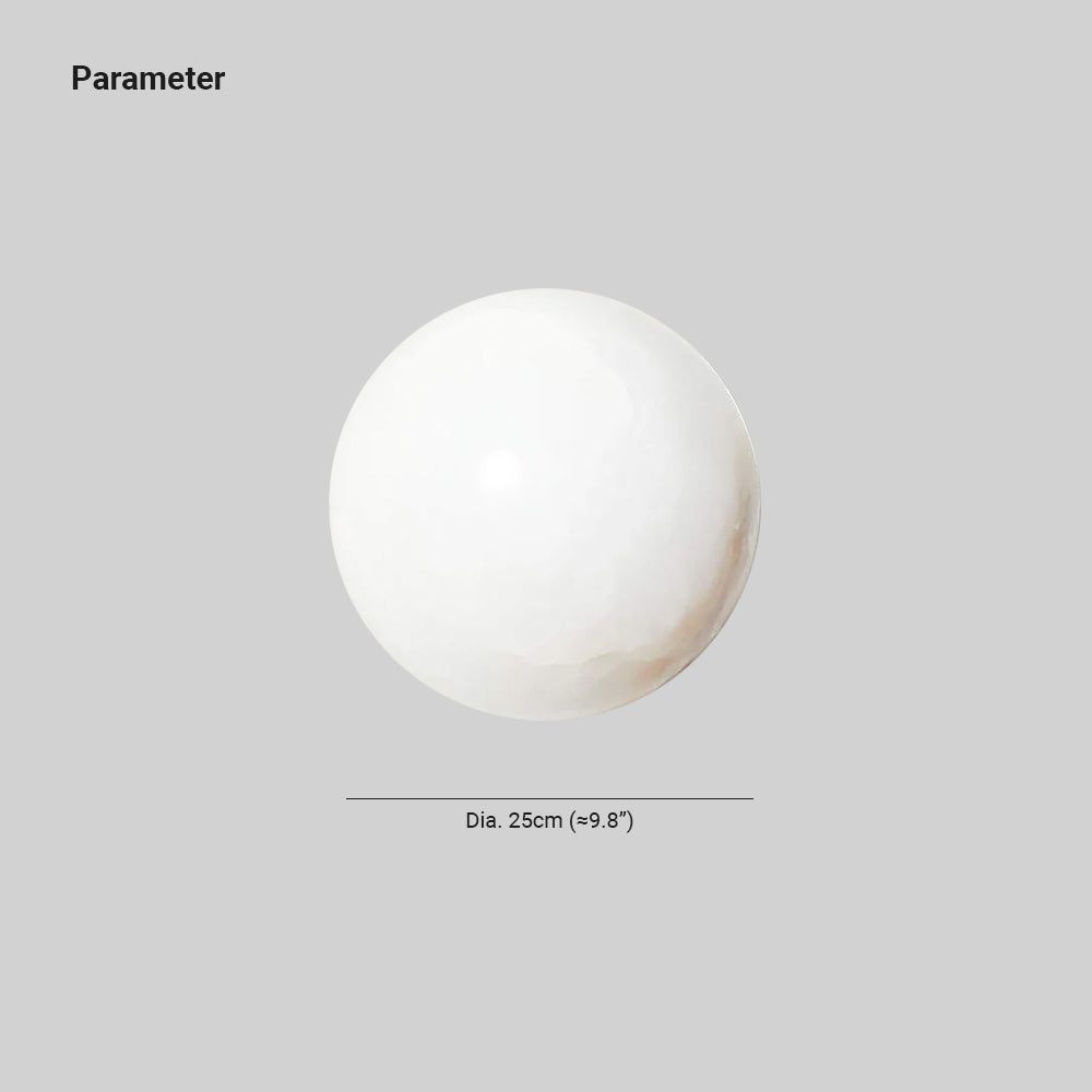 Grex Minimalistische runde Alabaster Wandleuchte