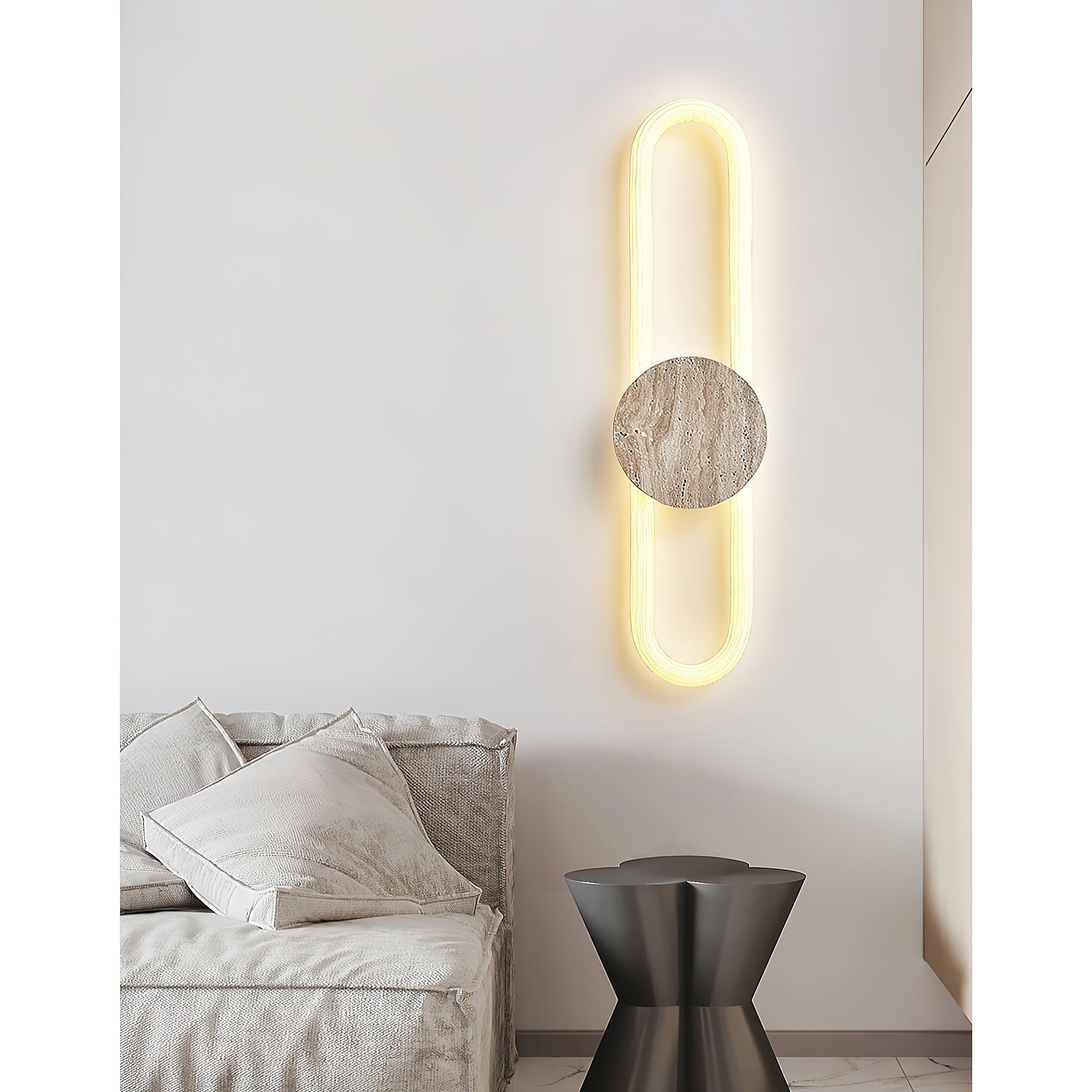 Avynor Modern Minimalist Travertine Wall Lamp - Letslighting