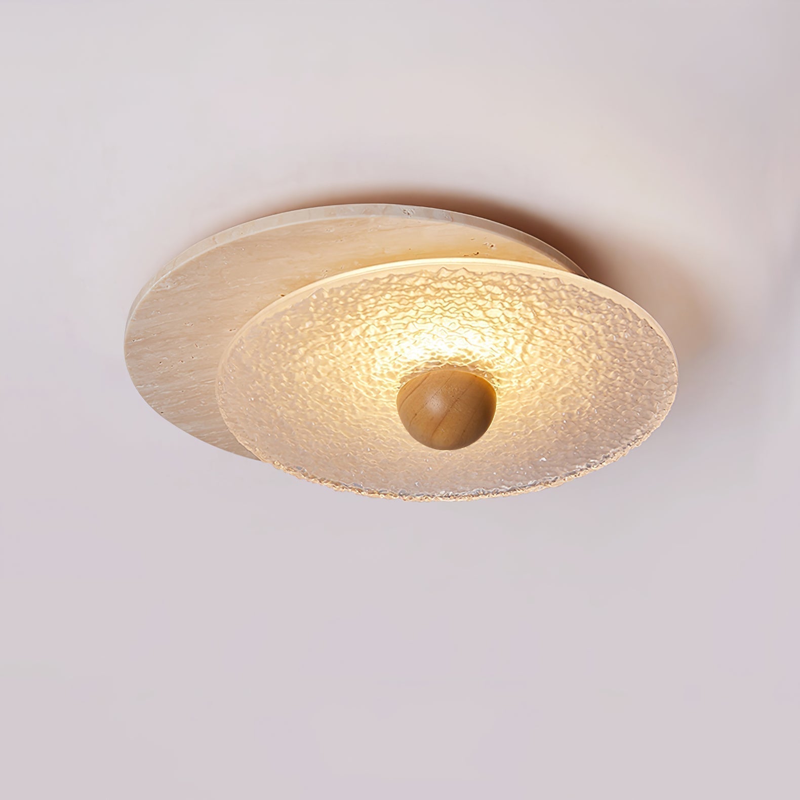 Orlora Circular Travertine Ceiling Light - Neutralighting