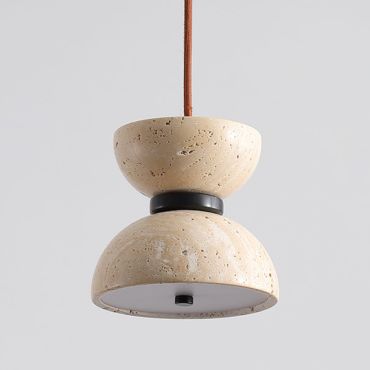 Tersus Travertine Hourglass Pendant Light Double-dome - Neutralighting