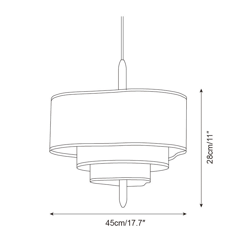 Ophel Pendelleuchte Grün Modern Geschichteter Stoffschirm-Letslighting