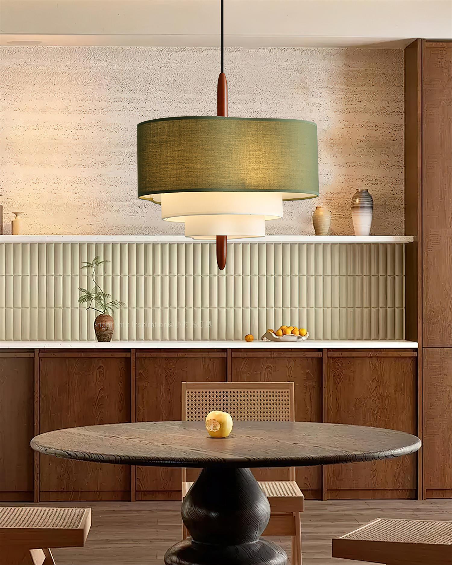 Ophel Pendelleuchte Grün Modern Geschichteter Stoffschirm-Letslighting