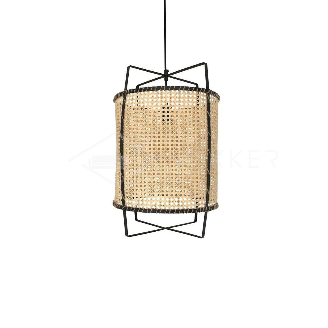 Solara Pendelleuchte Rattan Geflecht Rahmen Industrie-Letslighting