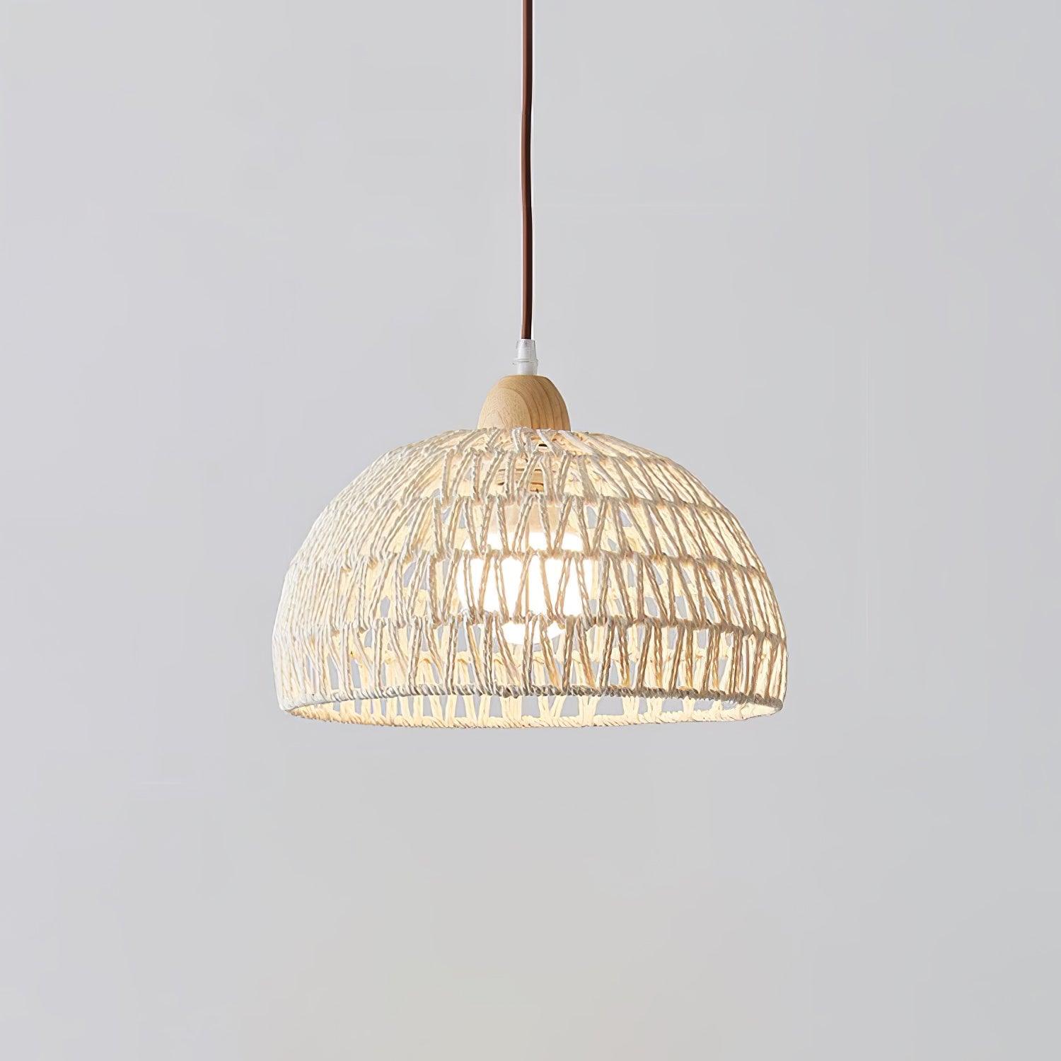 Calyran Rattan Holz Pendelleuchte-Letslighting