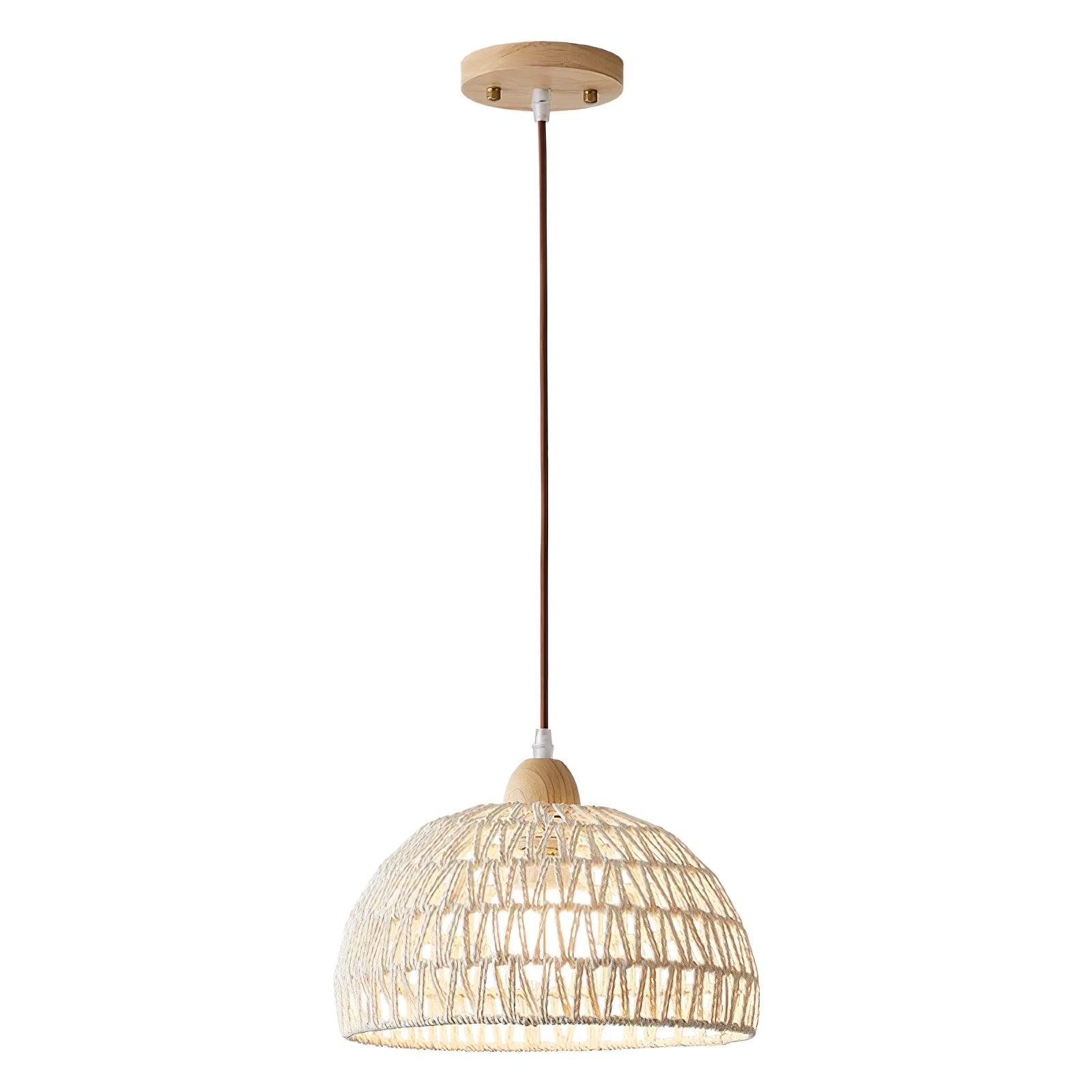 Calyran Rattan Holz Pendelleuchte-Letslighting