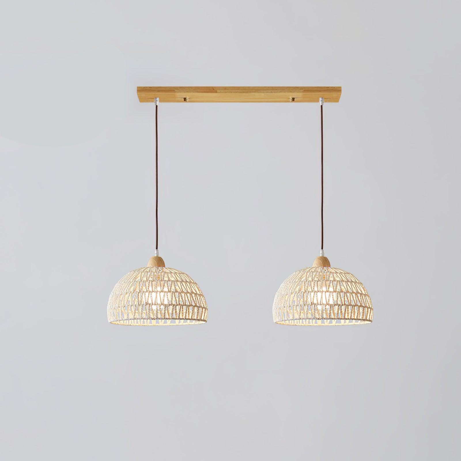 Calyran Rattan Holz Pendelleuchte-Letslighting