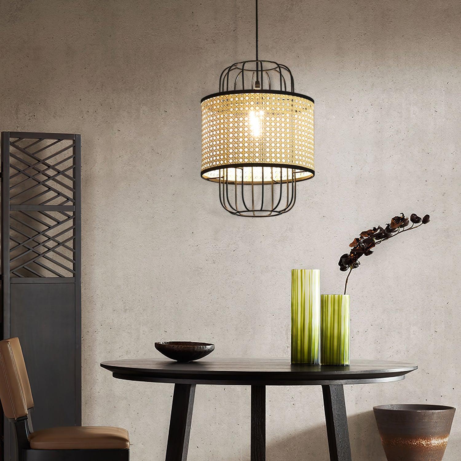 Evtheyra Premium Kunst Rattan Pendelleuchte-Letslighting