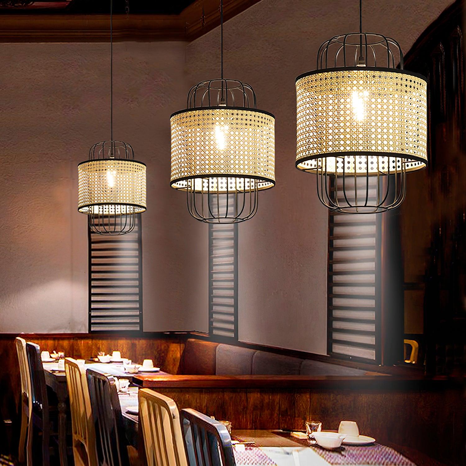 Evtheyra Premium Kunst Rattan Pendelleuchte-Letslighting