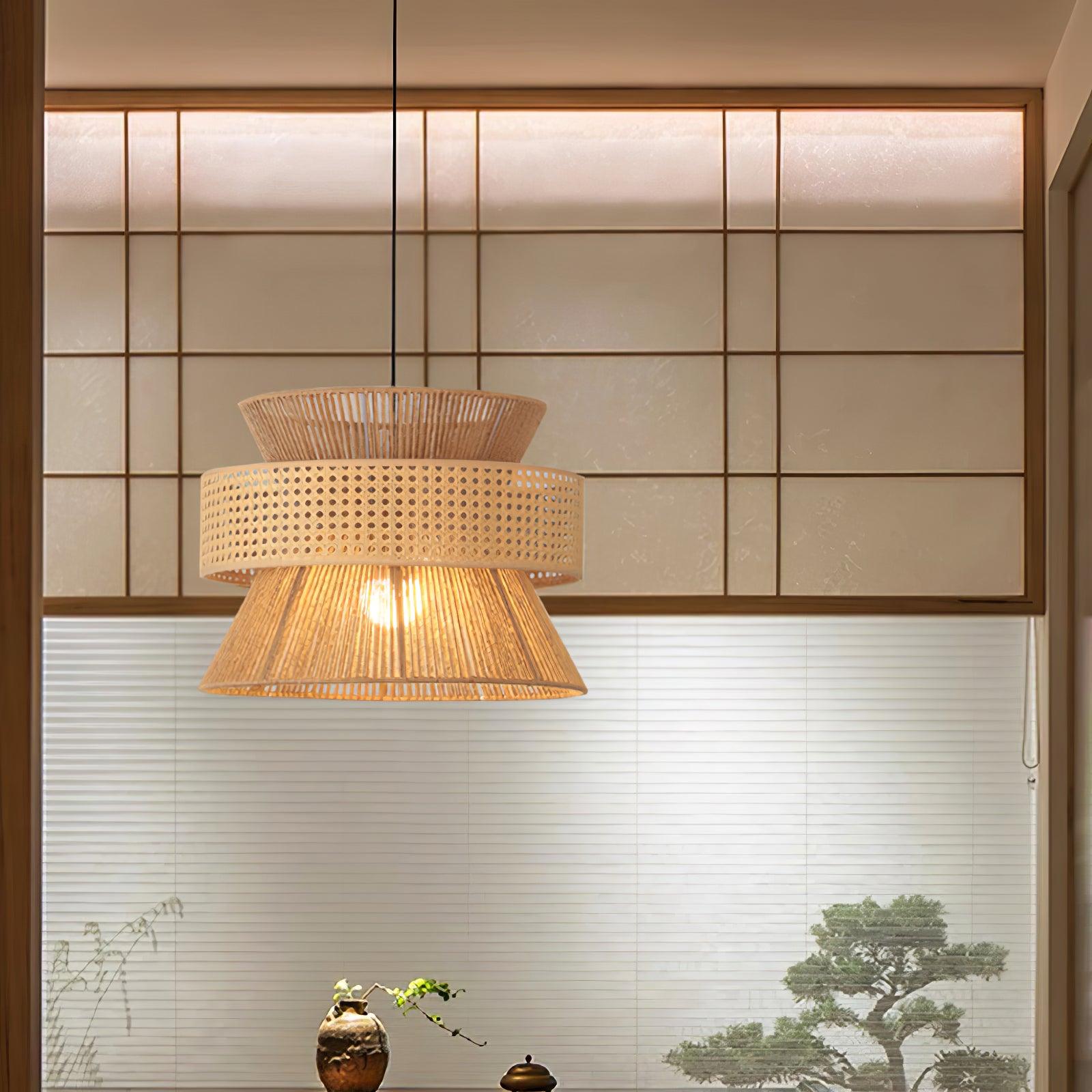 Ophelia Pendelleuchte Natur Rattan Geflochten-Letslighting