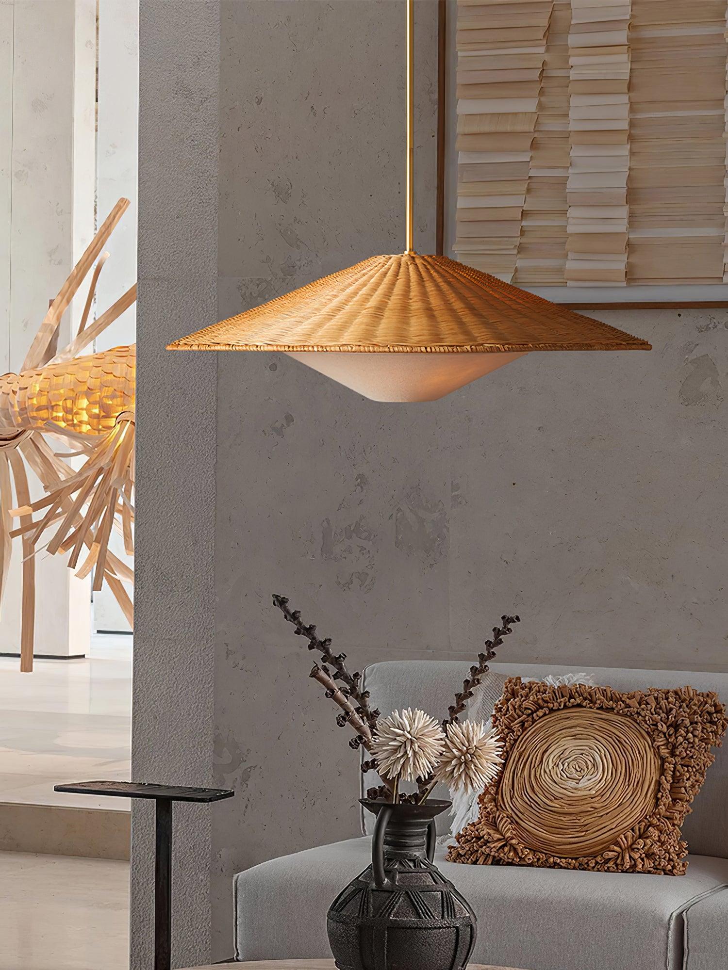 Elysiave Minimalistische Pendelleuchte aus Rattan-Letslighting