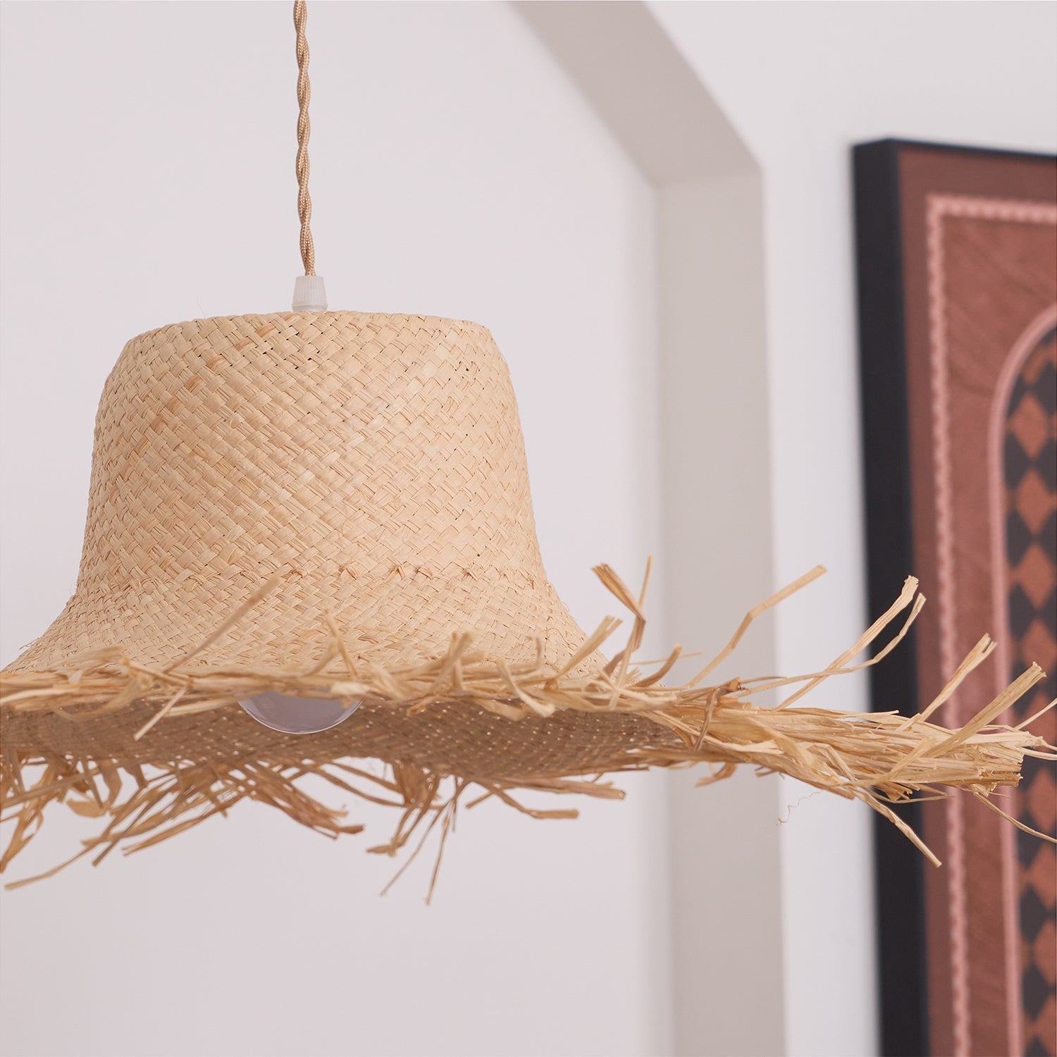 Zephyran Rattan Vintage Pendelleuchte-Letslighting