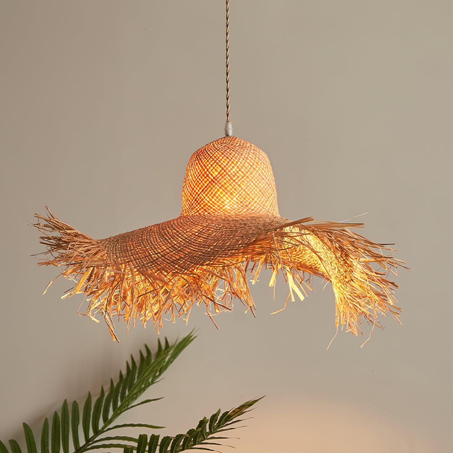 Zephyran Rattan Vintage Pendelleuchte-Letslighting