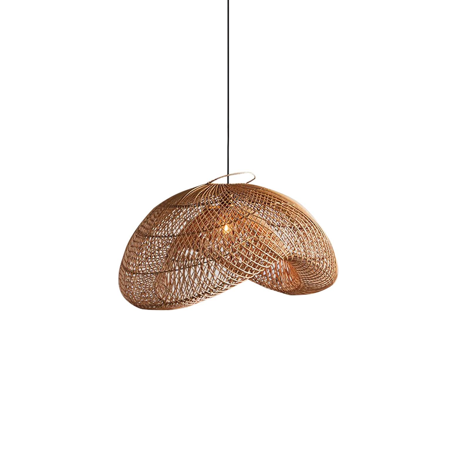 Juno Rustikale Rattan-Pendelleuchte für das Wohnzimmer