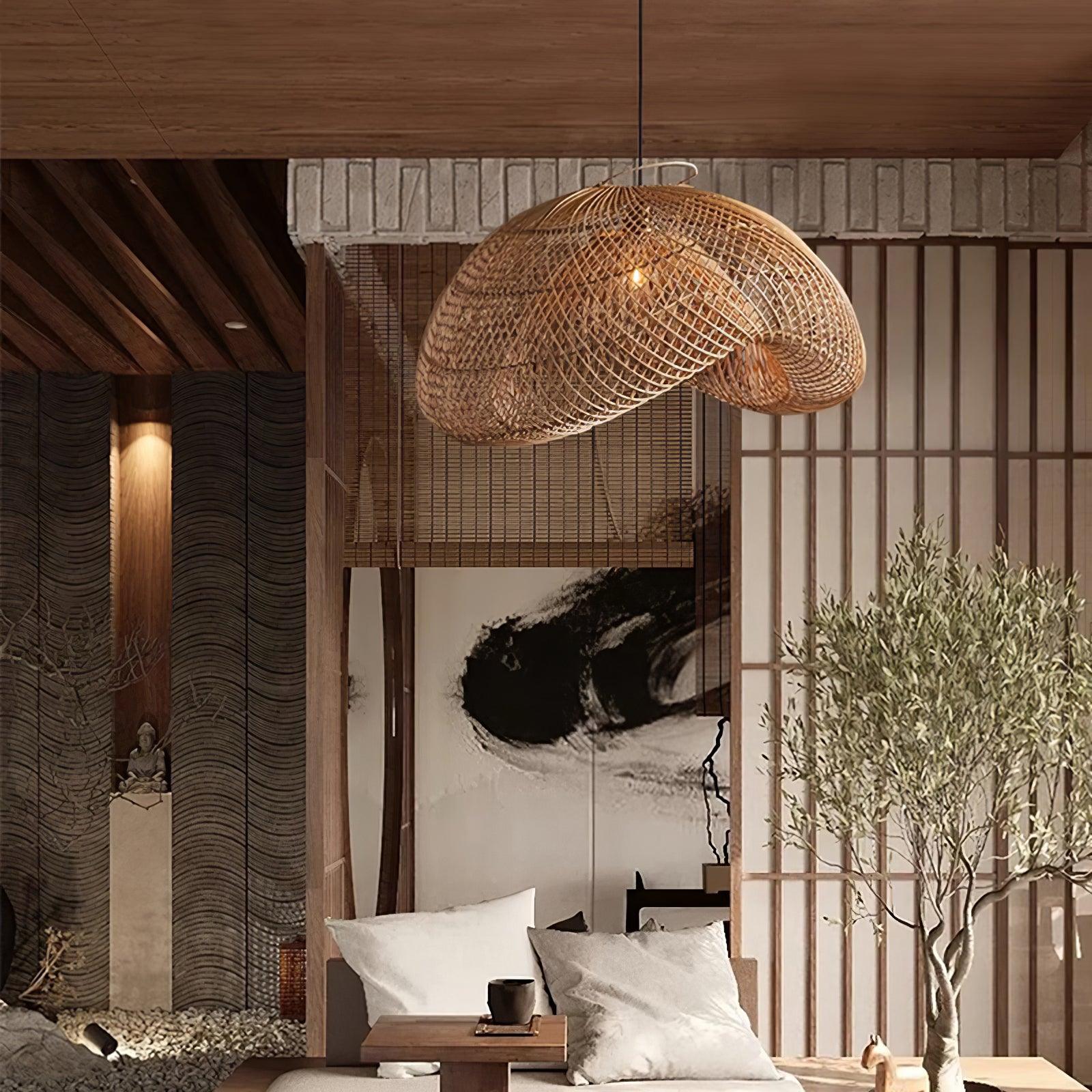 Averon Vintage Rattan Pendelleuchte-Letslighting