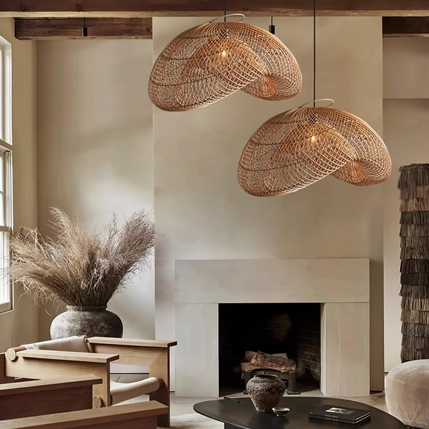 Averon Vintage Rattan Pendelleuchte-Letslighting