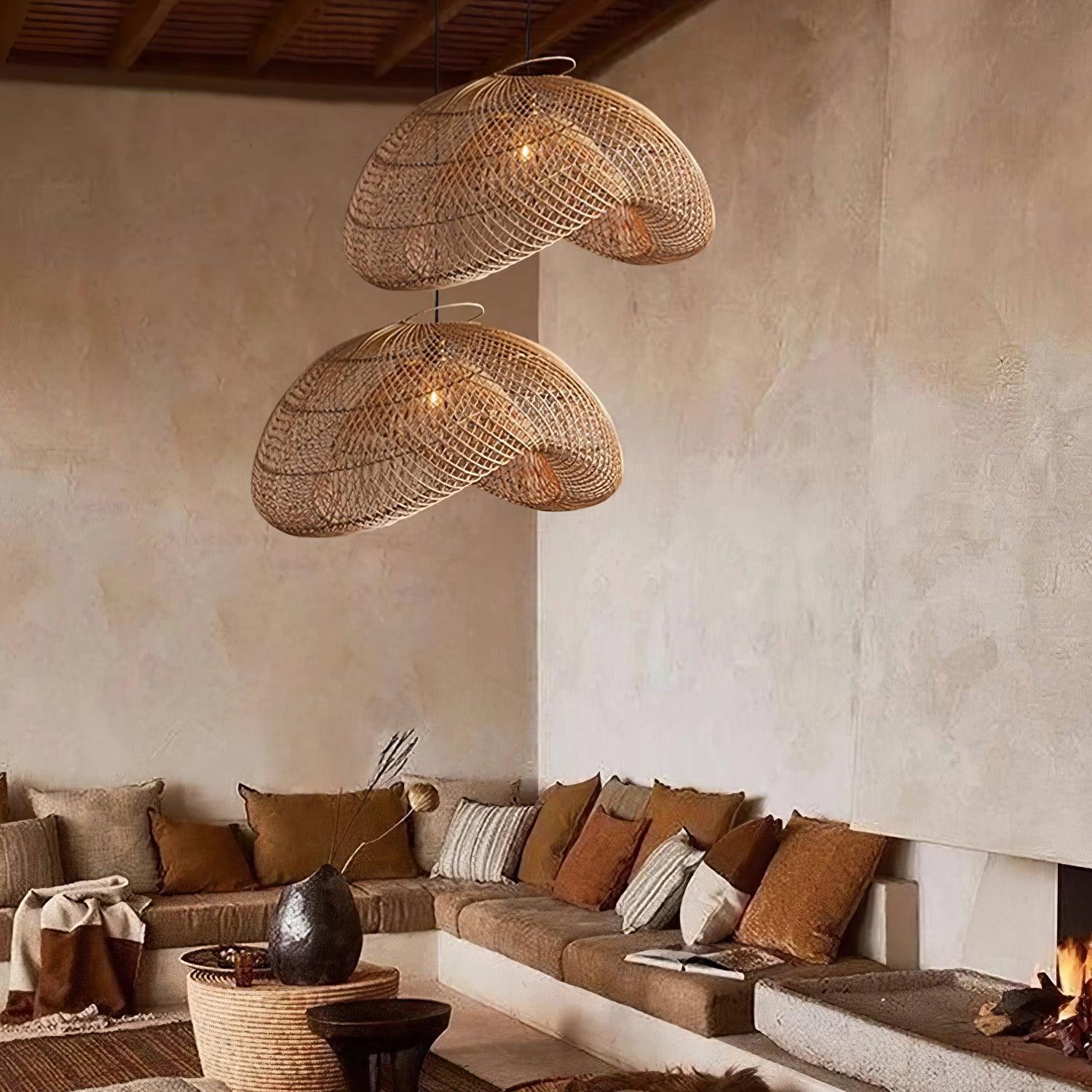 Averon Vintage Rattan Pendelleuchte-Letslighting