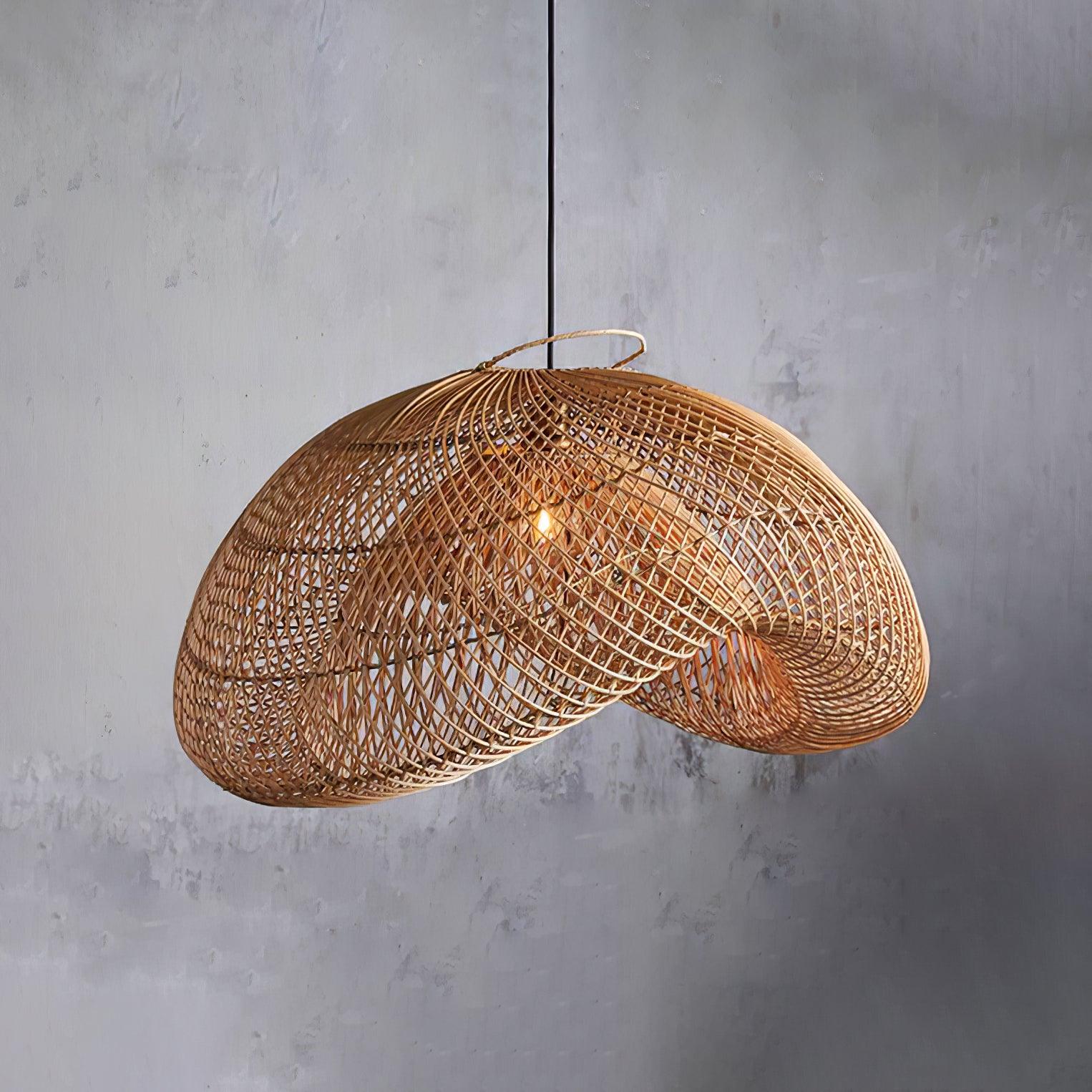 Juno Rustikale Rattan-Pendelleuchte für das Wohnzimmer