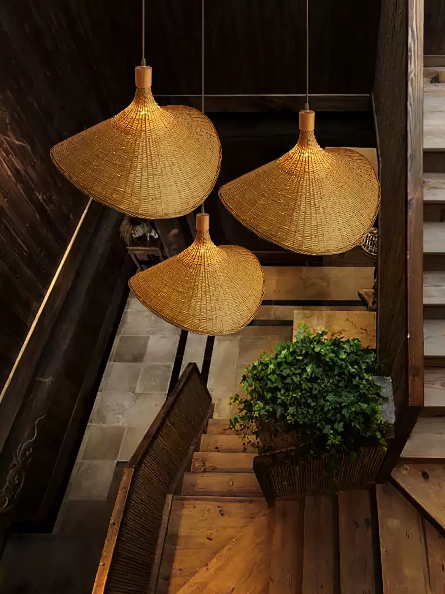 Marona Rattan-Vintage-Pendelleuchte-Letslighting