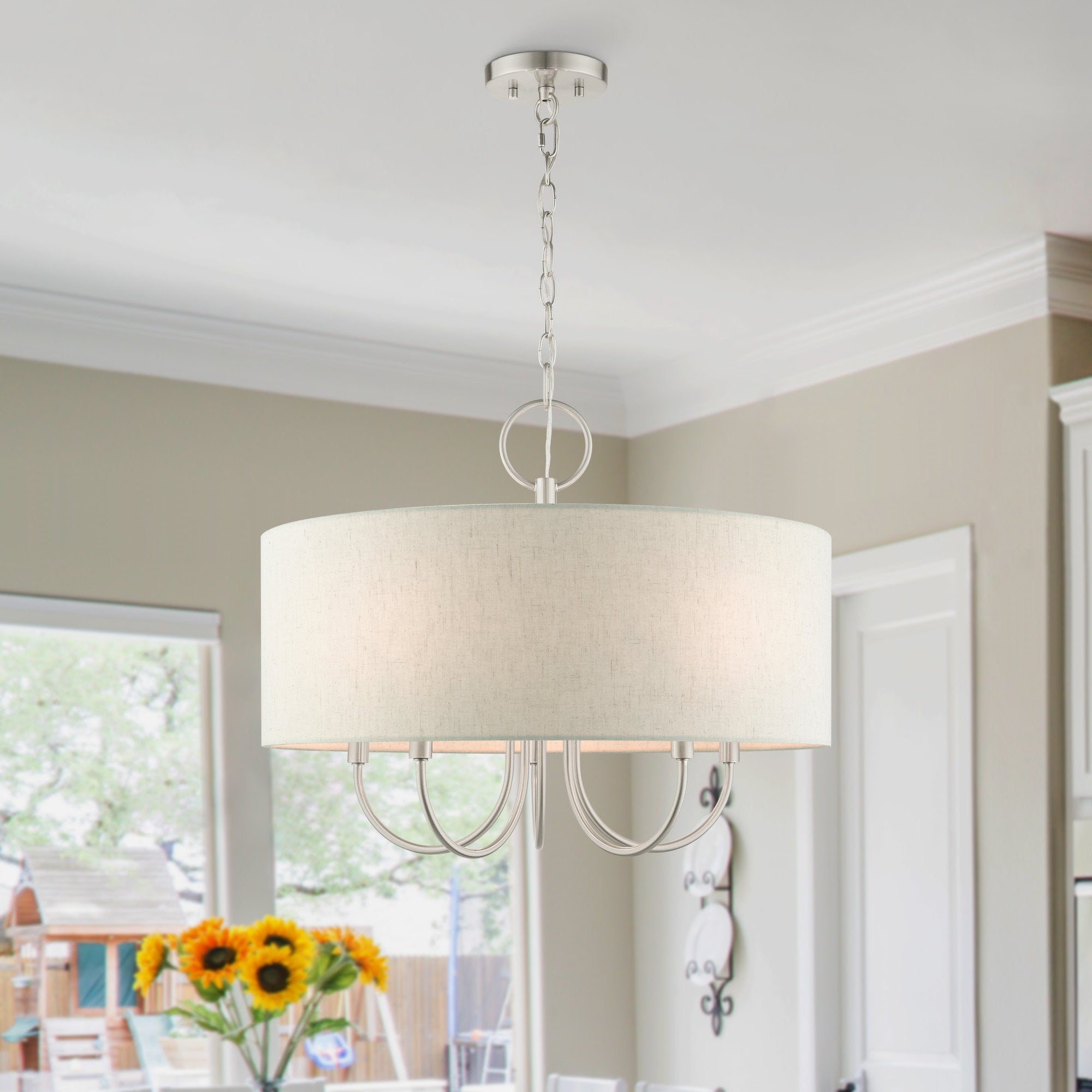 Ovyneth Klassischer Vintage-Trommel-Stoff-Kronleuchter-Letslighting