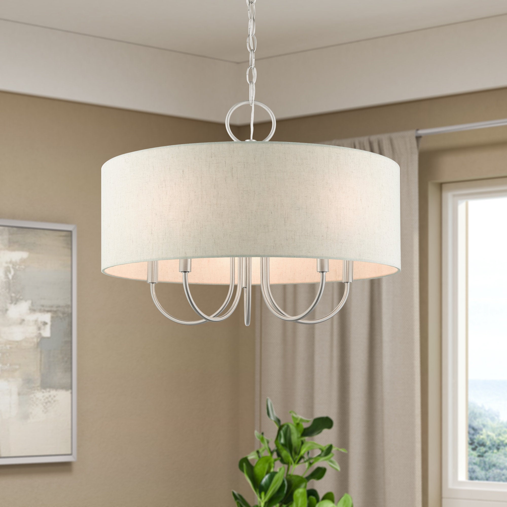 Ovyneth Klassischer Vintage-Trommel-Stoff-Kronleuchter-Letslighting
