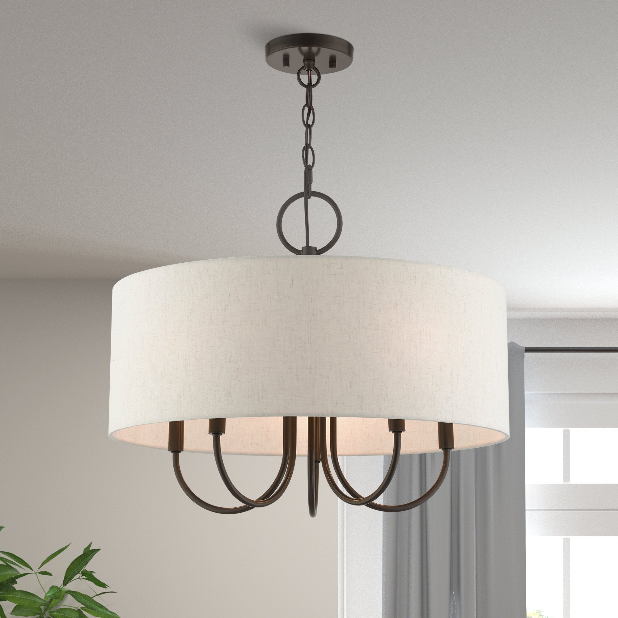 Ovyneth Klassischer Vintage-Trommel-Stoff-Kronleuchter-Letslighting