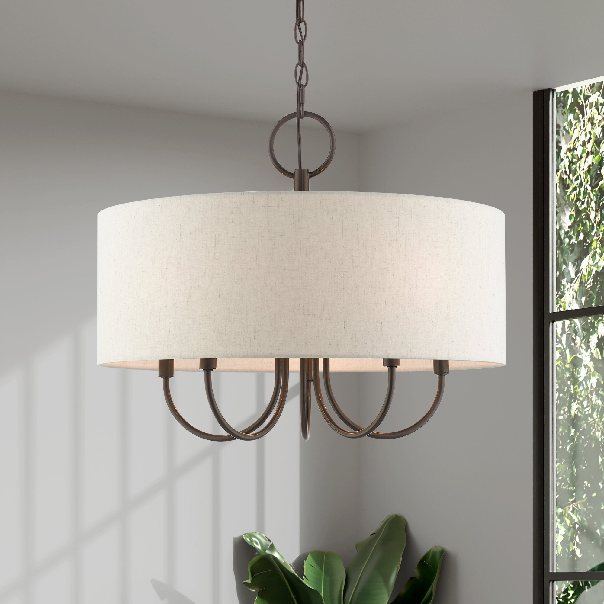 Ovyneth Klassischer Vintage-Trommel-Stoff-Kronleuchter-Letslighting