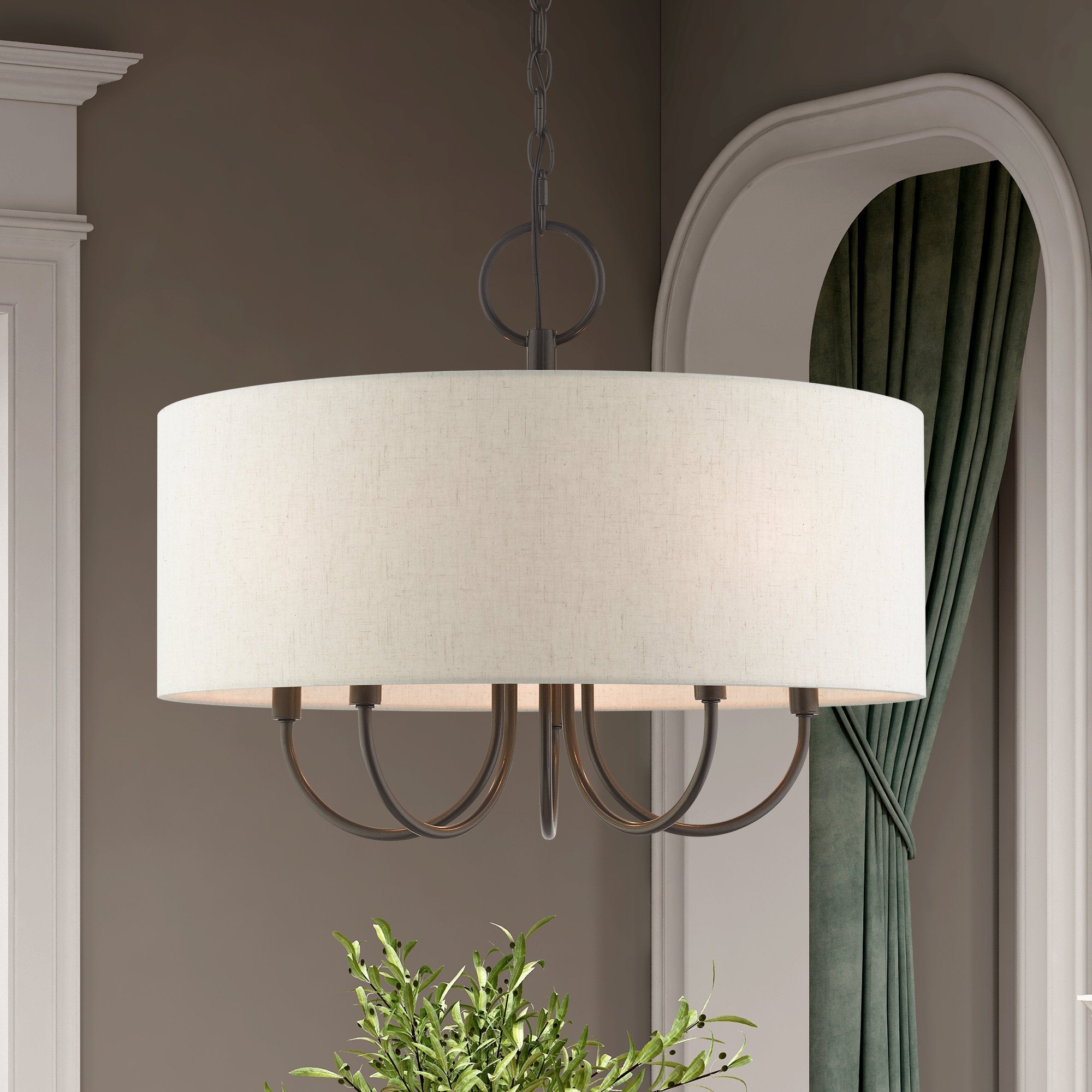 Ovyneth Klassischer Vintage-Trommel-Stoff-Kronleuchter-Letslighting