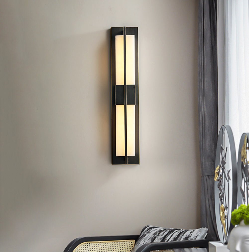 Caspian Alabaster Brass Wall Light - Neutralighting