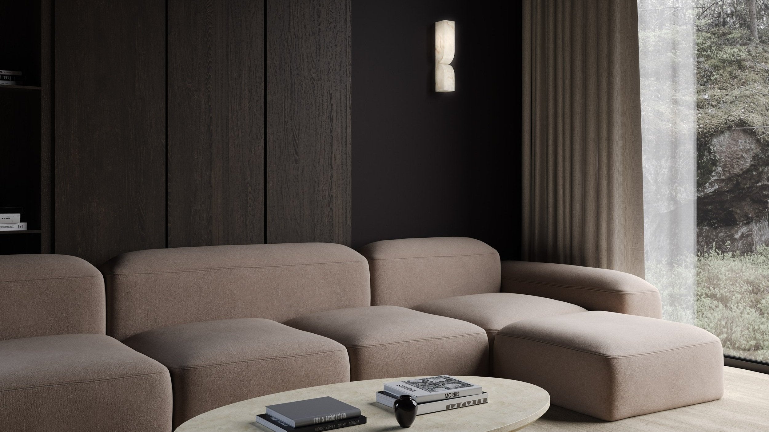 Lyvenisra Modern Minimalist Rectangular Alabaster Wall Lamp - Letslighting