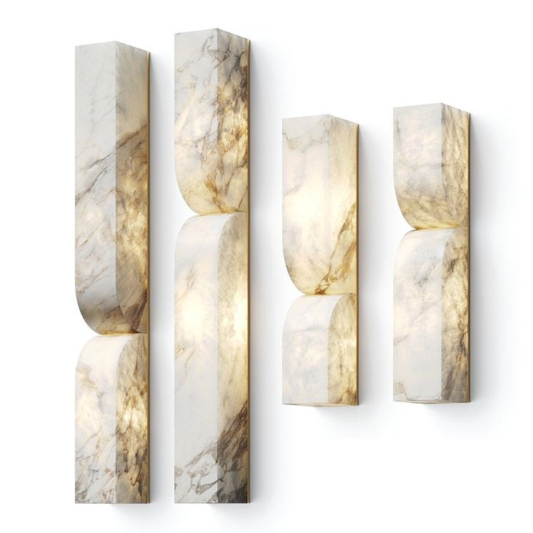 Lyvenisra Modern Minimalist Rectangular Alabaster Wall Lamp - Letslighting