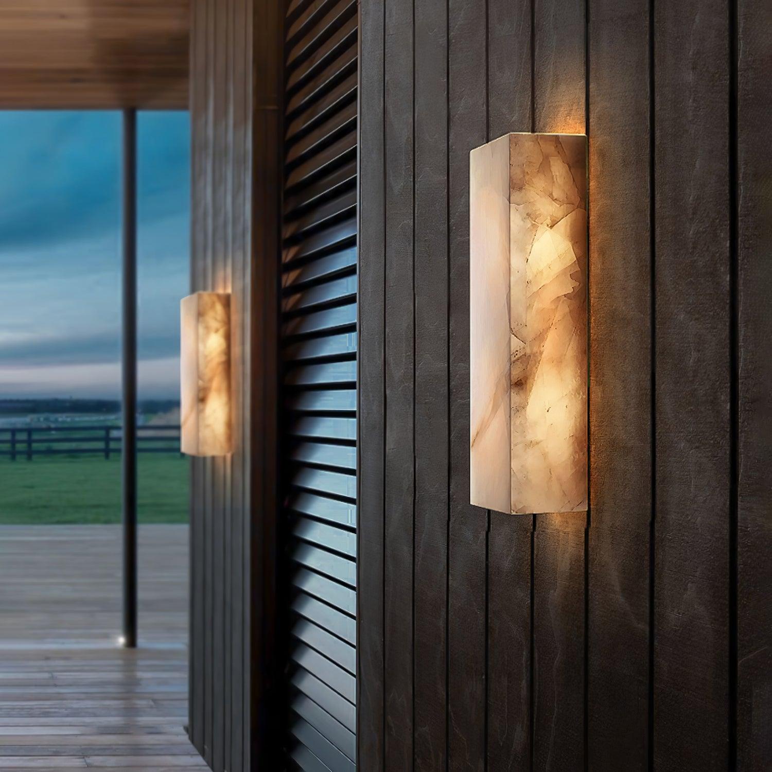 Orvian Minimalist Alabaster Outdoor Wall Light - Neutralighting