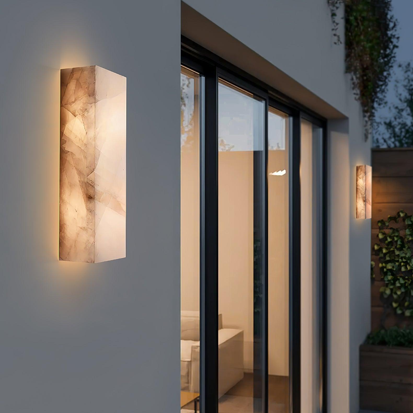 Orvian Minimalist Alabaster Outdoor Wall Light - Neutralighting