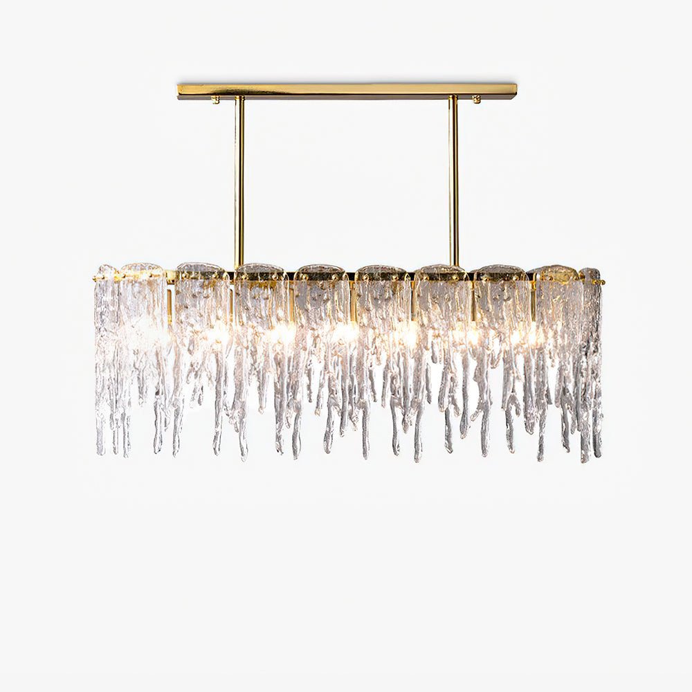 Cathaa Postmoderne Luxus-Kronleuchter "Rectangular Icicle" aus Glas und Kristall-Letslighting