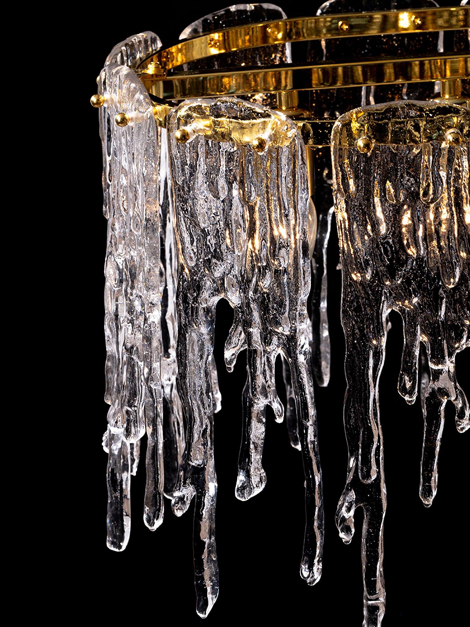 Cathaa Postmoderne Luxus-Kronleuchter "Rectangular Icicle" aus Glas und Kristall-Letslighting