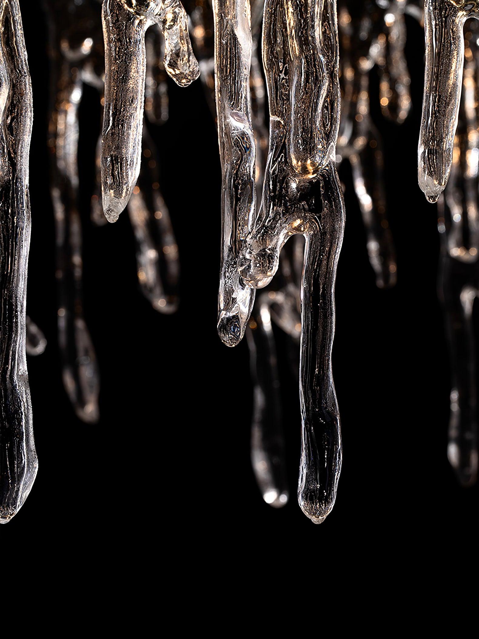 Cathaa Postmoderne Luxus-Kronleuchter "Rectangular Icicle" aus Glas und Kristall-Letslighting