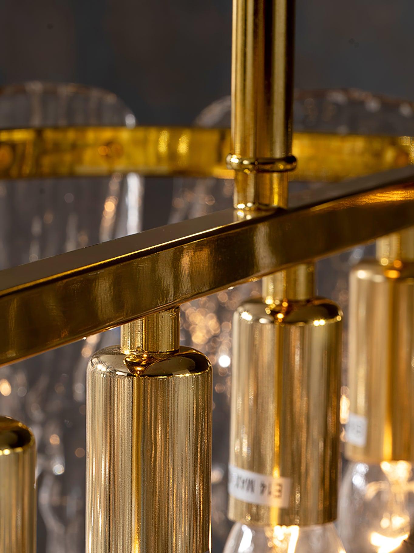 Cathaa Postmoderne Luxus-Kronleuchter "Rectangular Icicle" aus Glas und Kristall-Letslighting