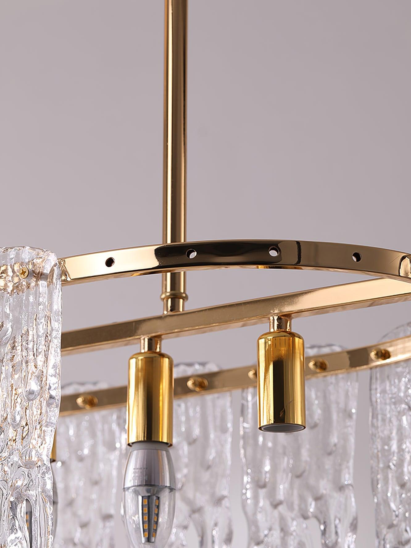 Cathaa Postmoderne Luxus-Kronleuchter "Rectangular Icicle" aus Glas und Kristall-Letslighting