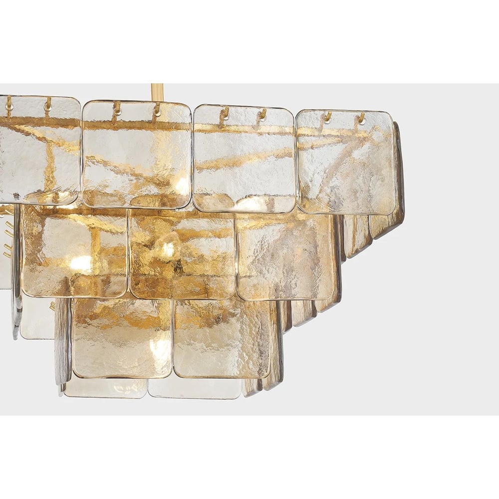 Aurora Chandelier Champagne Piastre Glass Modern - Neutralighting