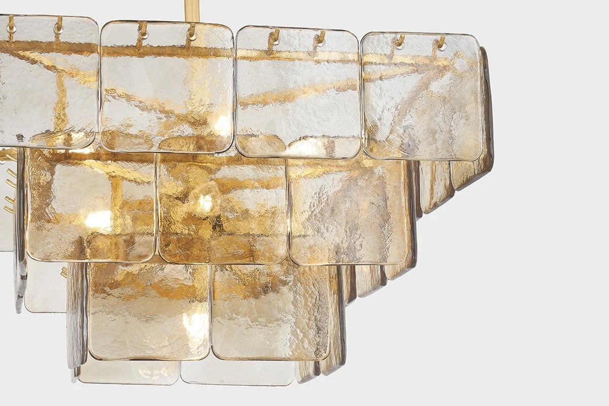 Aurora Chandelier Champagne Piastre Glass Modern - Neutralighting