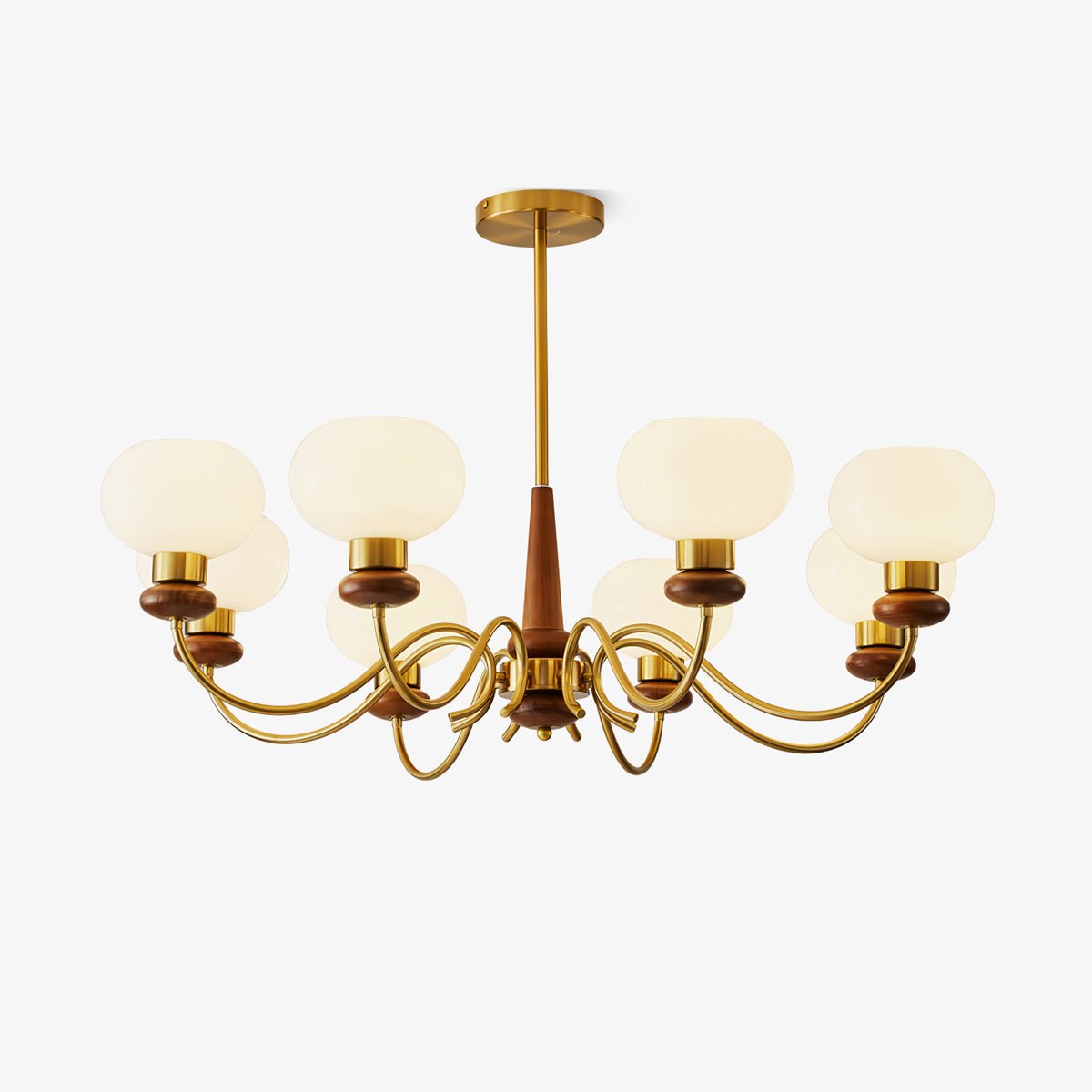 Lustra Kronleuchter Messing Holz Globe Classic-Letslighting