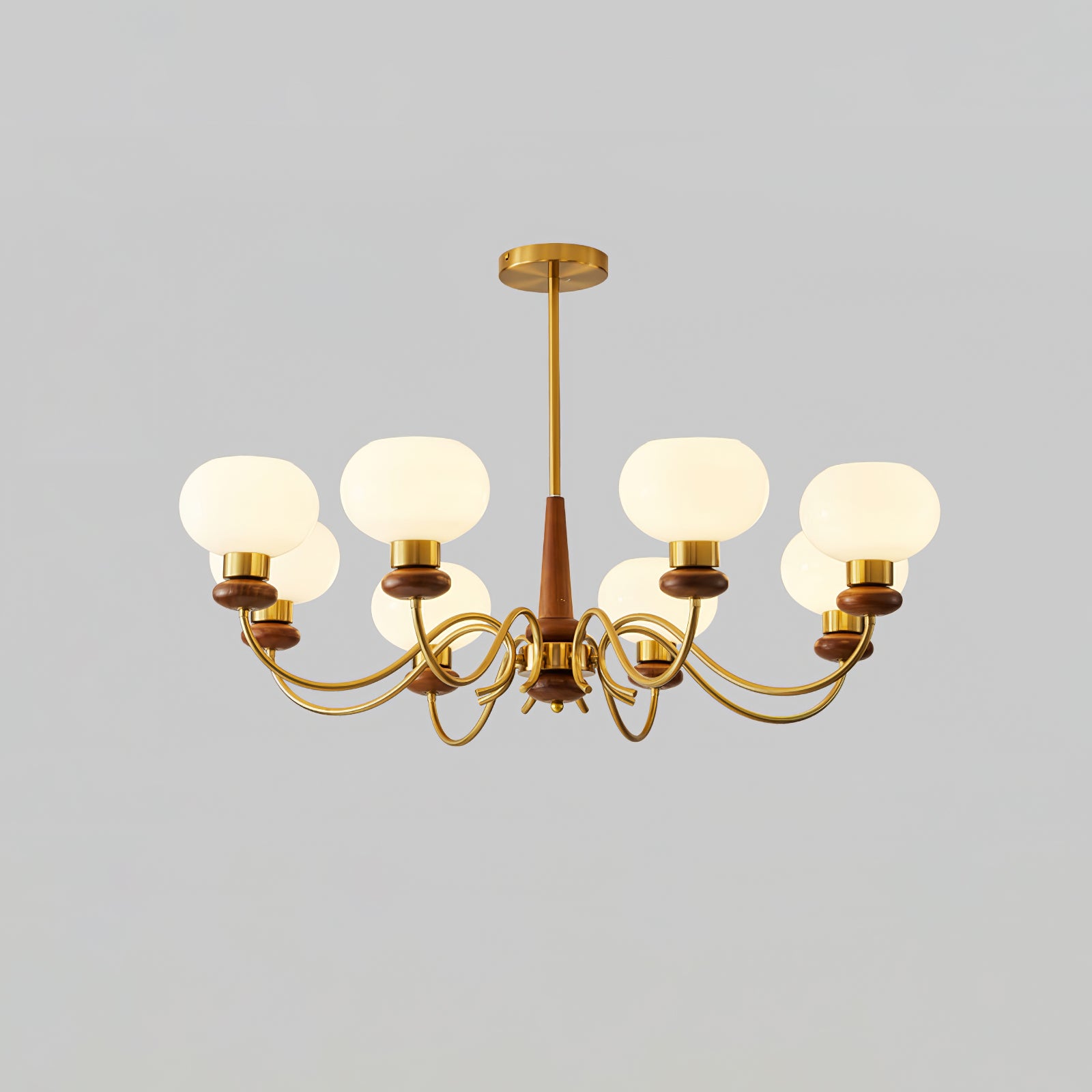 Lustra Kronleuchter Messing Holz Globe Classic-Letslighting