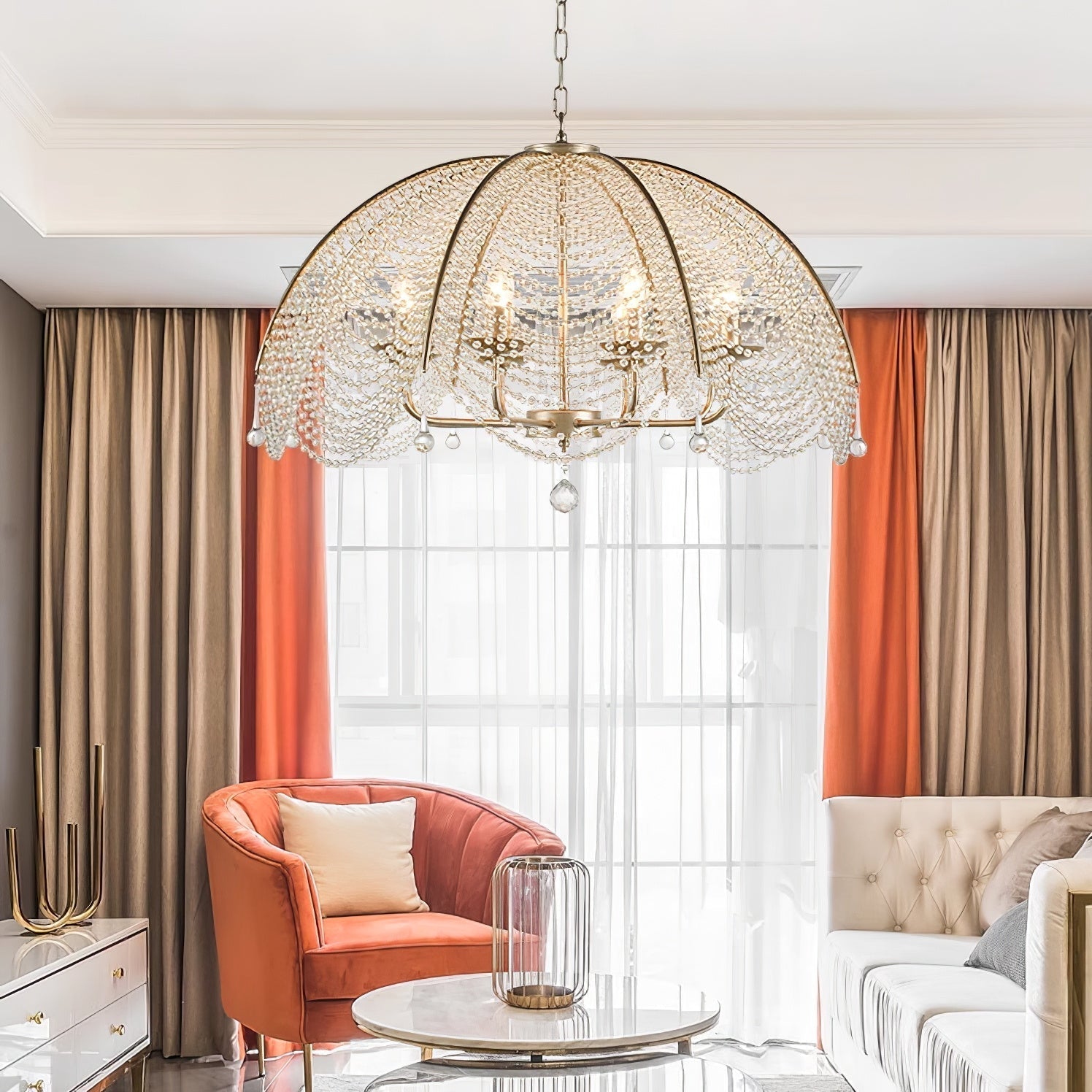 Ulsilus Elegance Stil Perlen Kristall Kronleuchter-Letslighting