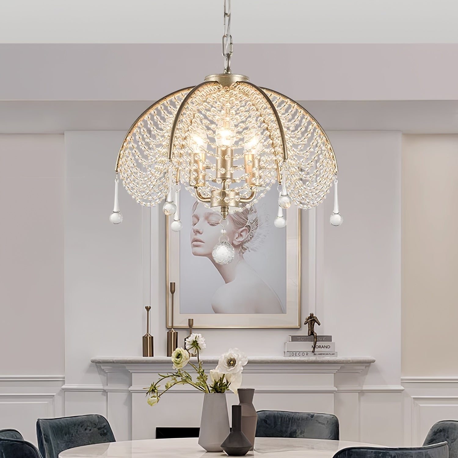 Ulsilus Elegance Stil Perlen Kristall Kronleuchter-Letslighting