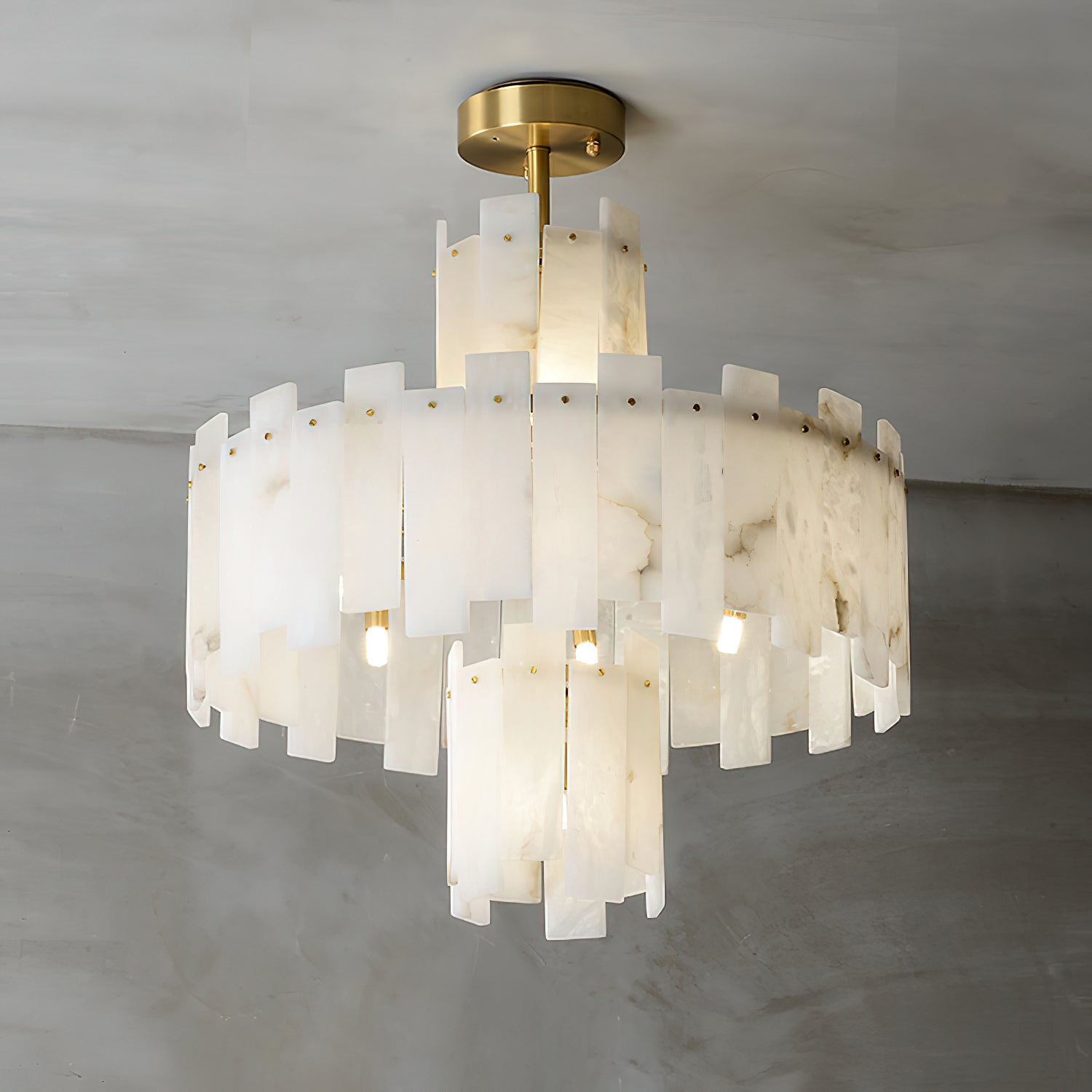 Zosolia Postmodern Luxury Brass Alabaster Chandelier - Letslighting
