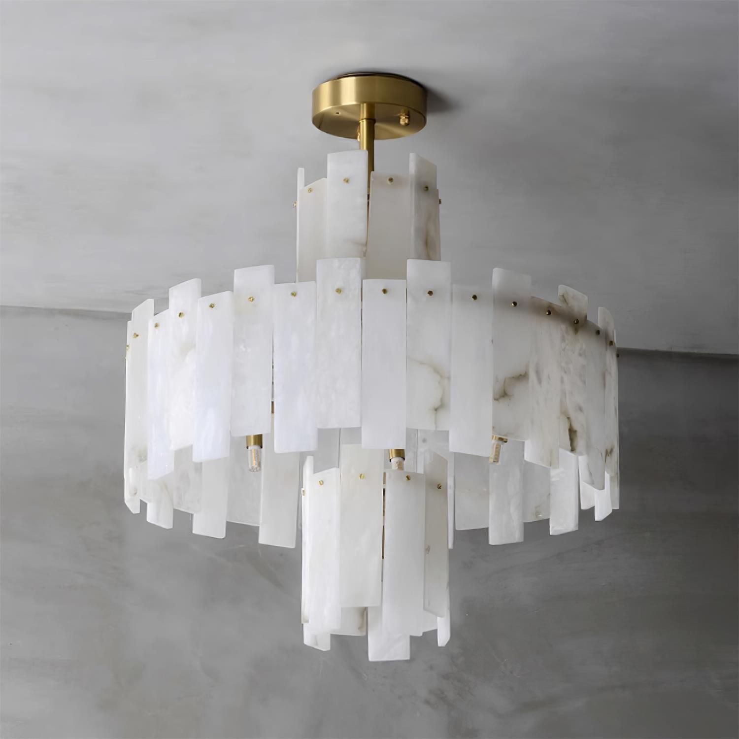 Soraya Art Deco Alabaster Chandelier - Neutralighting